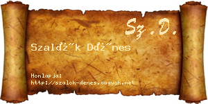 Szalók Dénes névjegykártya