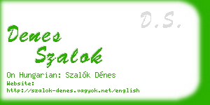denes szalok business card